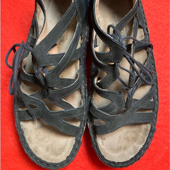 NAOT Yarrow Leather Lace Up Wedge Gladiator Women's Sandals Size EU 38